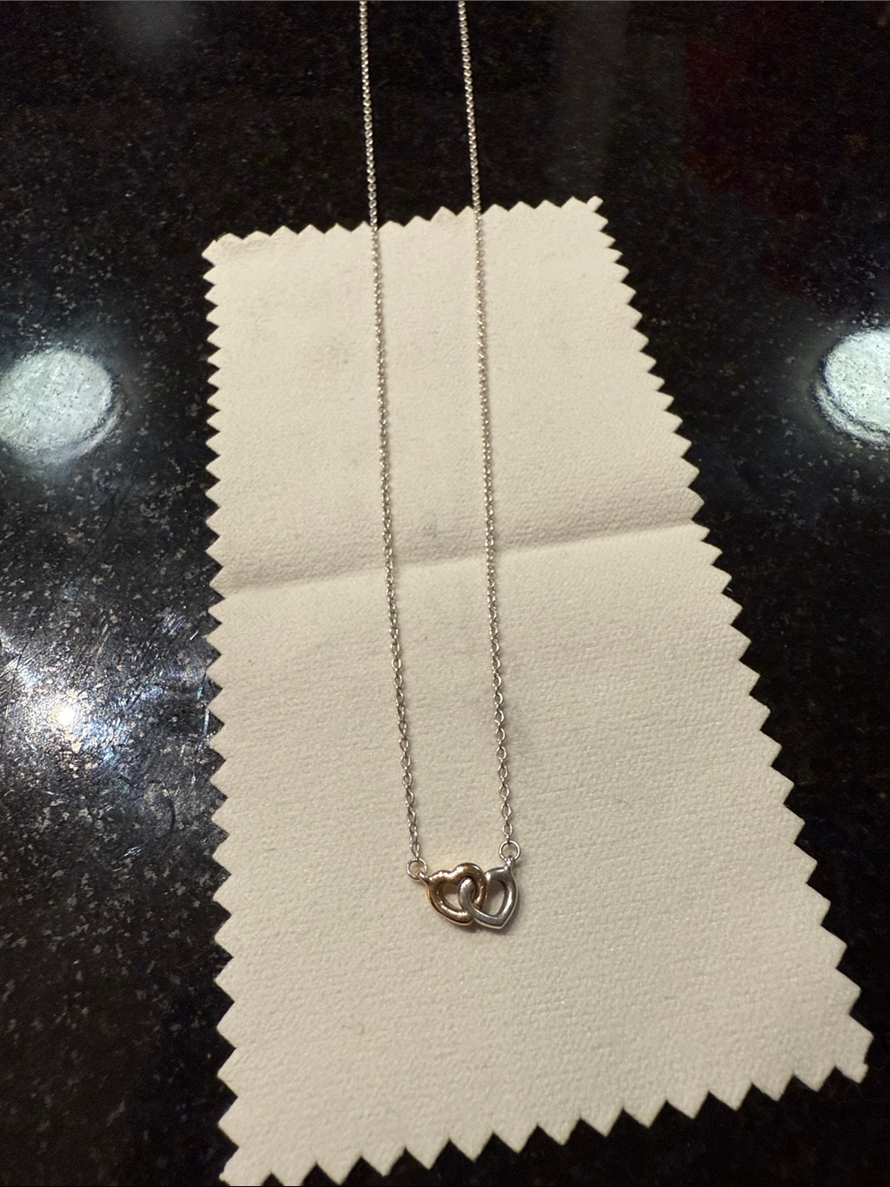 Pandora Two-Tone Interlinked Heart Necklace - Silver & Gold